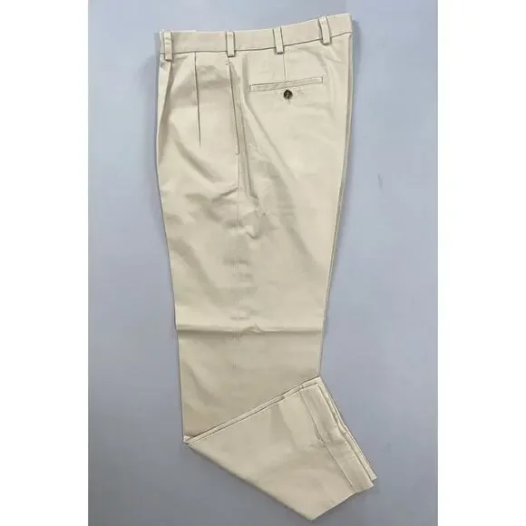 Brooks Brothers Pleated Elliot Advantage Chino Pants. Beige, Men's 34X32. EUC! - Picture 2 of 9